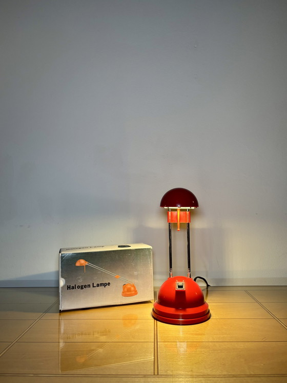 Image 1 of Lampada da scrivania vintage, antenna telescopica regolabile, illuminazione mascotte, plastica bianca, era spaziale, Sputnik, de