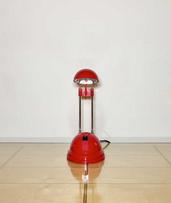 Image 1 of Lampada da scrivania vintage, antenna telescopica regolabile, illuminazione mascotte, plastica bianca, era spaziale, Sputnik, de