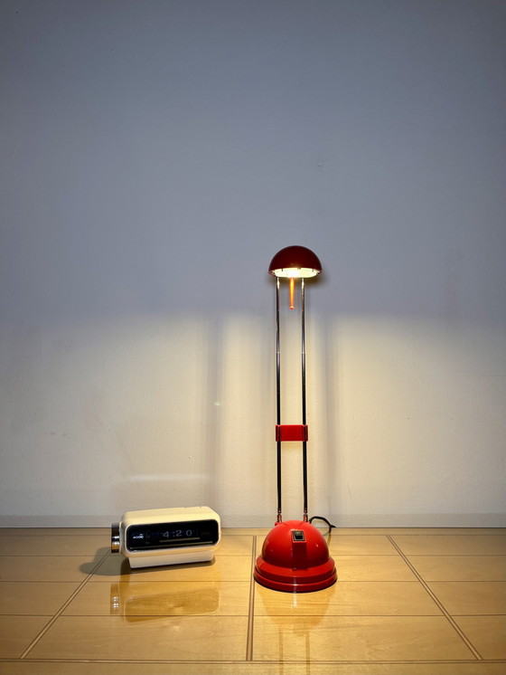 Image 1 of Lampada da scrivania vintage, antenna telescopica regolabile, illuminazione mascotte, plastica bianca, era spaziale, Sputnik, de