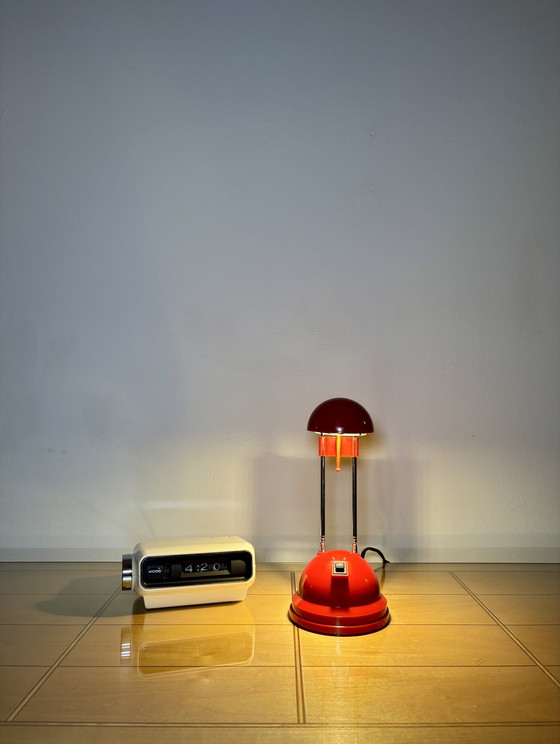 Image 1 of Lampada da scrivania vintage, antenna telescopica regolabile, illuminazione mascotte, plastica bianca, era spaziale, Sputnik, de