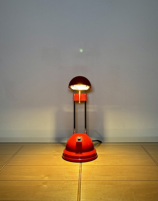 Vintage Desk Lamp, Adjustable Telescopic Antenna, Mascot Lighting, White Plastic, Space Age, Sputnik, Postmodern Design, Germany