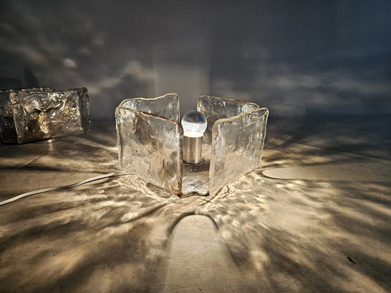 Image 1 of Set of Wall Lights Ice Glass By Carlo Nason For Kalmar Franks