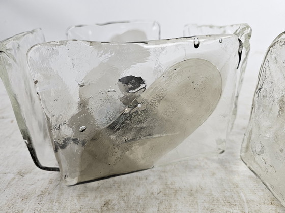 Image 1 of Set of Wall Lights Ice Glass By Carlo Nason For Kalmar Franks