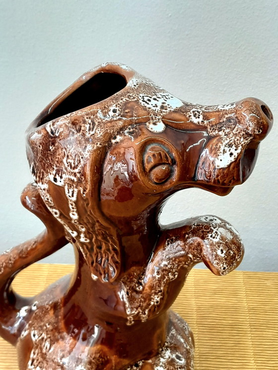 Image 1 of Pitcher dog in barbotine Sars potteries