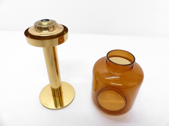 Image 1 of Candlestick Amber Glass Hans-Agne Jakobsson Markaryd L 10232 1960