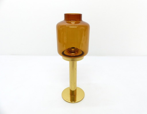 Candlestick Amber Glass Hans-Agne Jakobsson Markaryd L 10232 1960