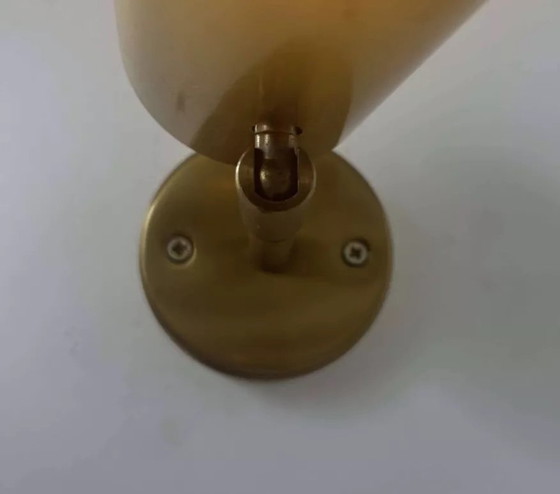 Image 1 of Lampada da parete vintage regolabile, ottone massiccio traforato, Francia 1960