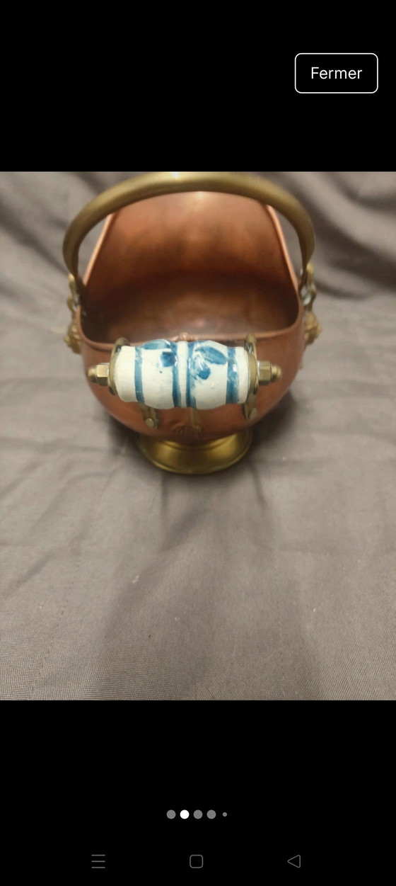 Image 1 of Secchio antico per carbone da cucina