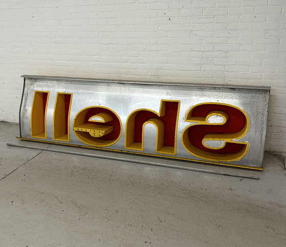 Image 1 of Vintage Xxl Advertising sign / Façade advertising Shell