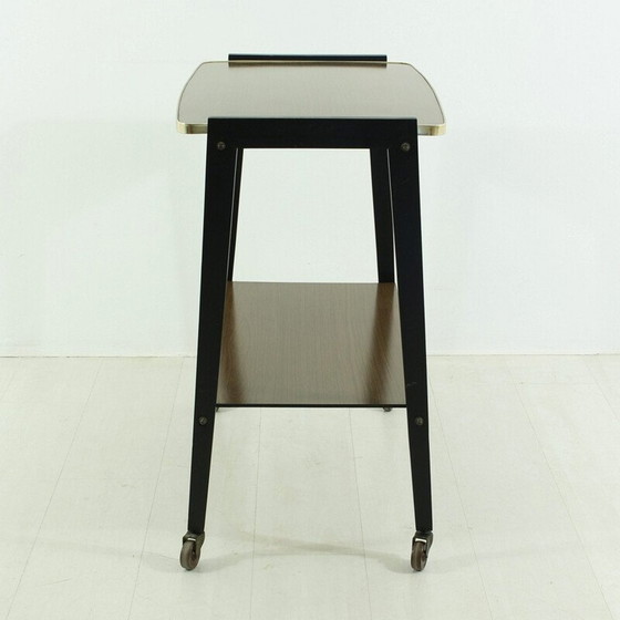 Image 1 of Vintage brass rolling table, 1950