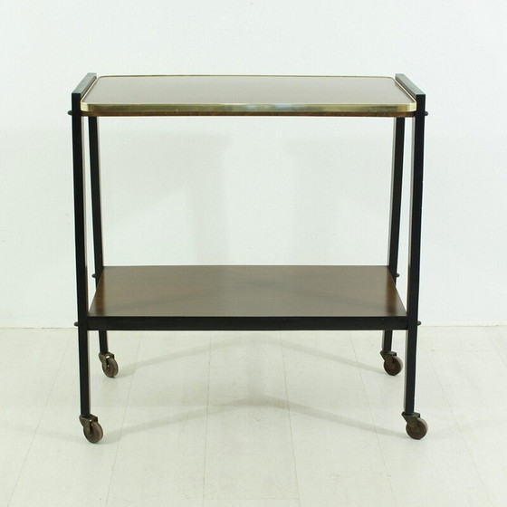 Image 1 of Vintage brass rolling table, 1950