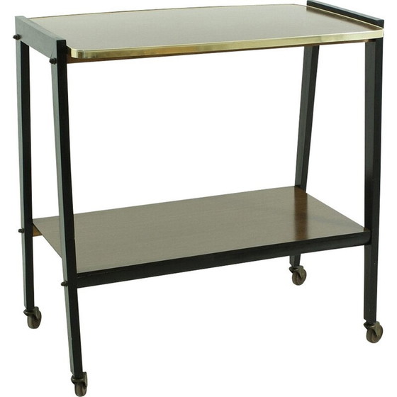 Image 1 of Vintage brass rolling table, 1950