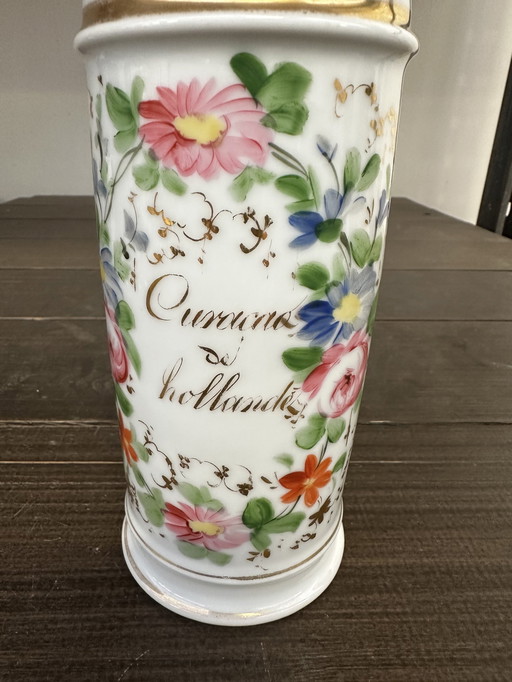 Verseuse En Porcelaine Blanche À Décor Polychrome Fleuri - Curucao De Hollande Xix E S