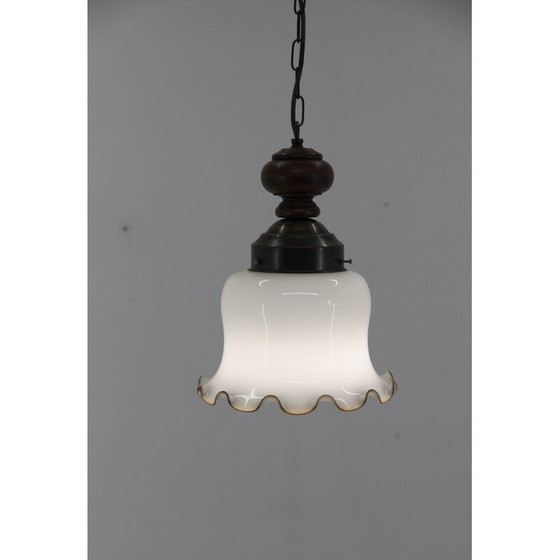 Image 1 of Lampada a sospensione in vetro vintage, 1980