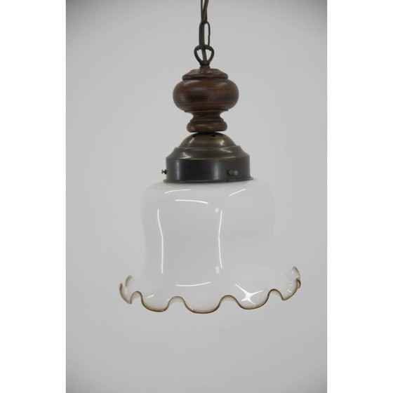 Image 1 of Lampada a sospensione in vetro vintage, 1980