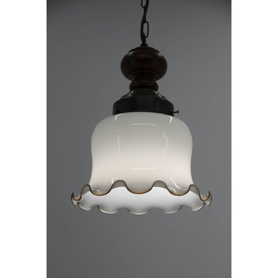 Image 1 of Lampada a sospensione in vetro vintage, 1980