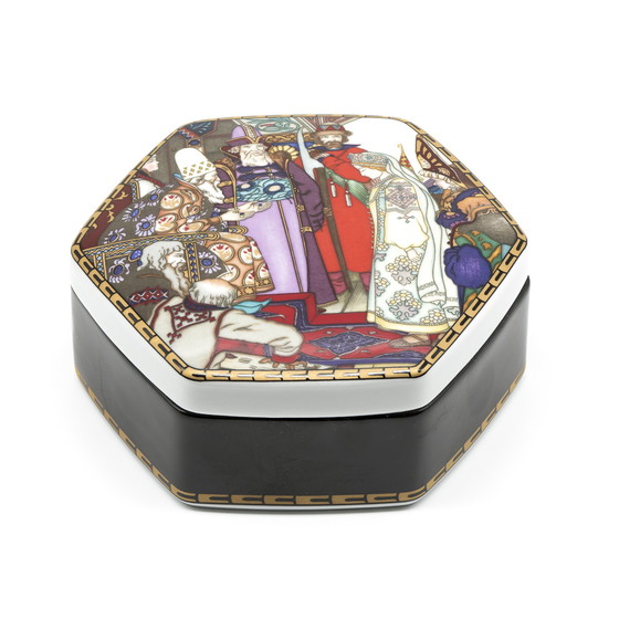 Image 1 of Villeroy&Boch Heinrich Porcelain Lid-Box Russian Snow Maiden Fairytale Folklore