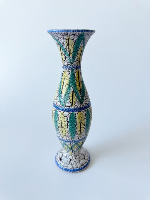 Marzi & Remy 172/1, Ceramic vase with crackle glaze / shrink glaze, West Germany, Wgp, Mid - Century Modern, 1950s