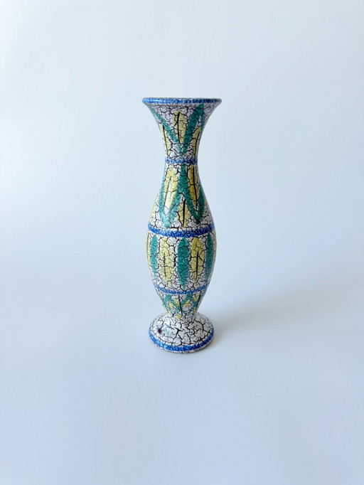 Marzi & Remy 172/1, Ceramic vase with crackle glaze / shrink glaze, West Germany, Wgp, Mid - Century Modern, 1950s