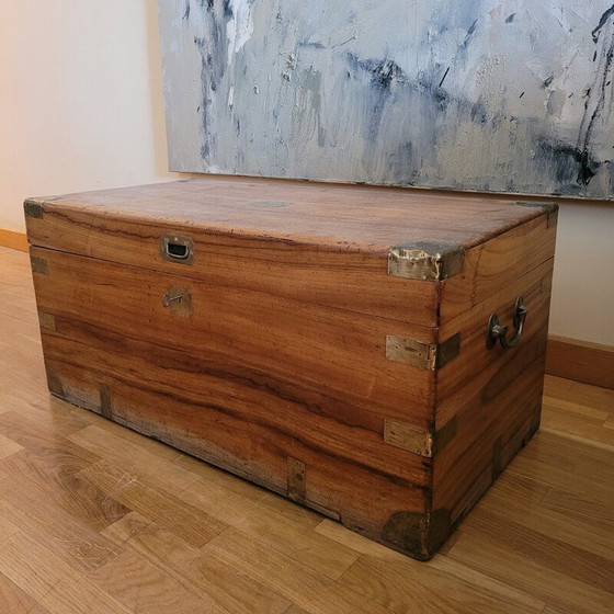 Image 1 of Vintage trunk in camphor wood and brass