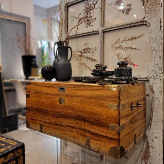 Image 1 of Vintage trunk in camphor wood and brass