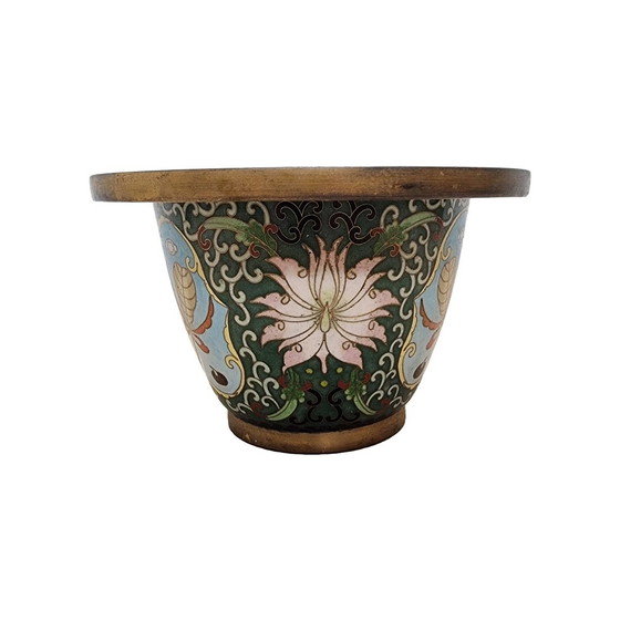 Image 1 of Vintage Chinese Cloisonne Flower Pot, 1970s/80s