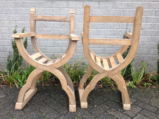 2x Decorative thrones wood