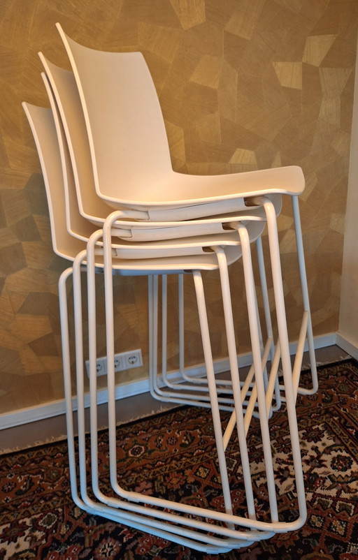 4X White Design Gaber Bar Stools Designer Sandona