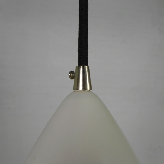 Image 1 of Lampe suspendue vintage, abat-jour en aluminium, équipée d'un nouveau câble