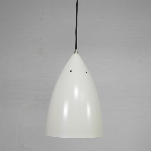 Vintage pendant lamp , aluminum shade, fitted with new wire