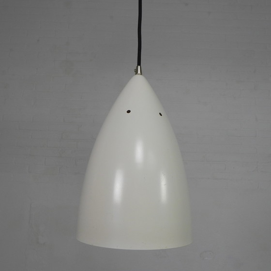 Image 1 of Vintage pendant lamp , aluminum shade, fitted with new wire