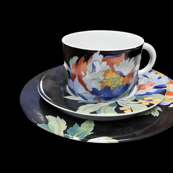 Image 1 of Trio, Hand-Painted Breakfast Set Artwerk Ysenburg, Germany 1990S