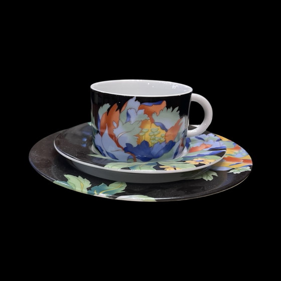 Image 1 of Trio, Hand-Painted Breakfast Set Artwerk Ysenburg, Germany 1990S