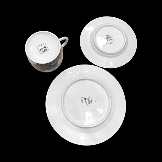 Image 1 of Trio, Hand-Painted Breakfast Set Artwerk Ysenburg, Germany 1990S