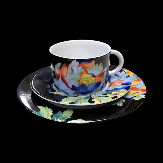 Image 1 of Trio, Hand-Painted Breakfast Set Artwerk Ysenburg, Germany 1990S