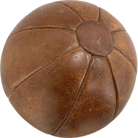 Image 1 of Frasco de medicina antiguo de cuero marrón, Checoslovaquia, 1930