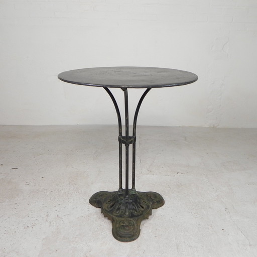 Art Deco Bistro Table, Garden Table On Cast Iron Base