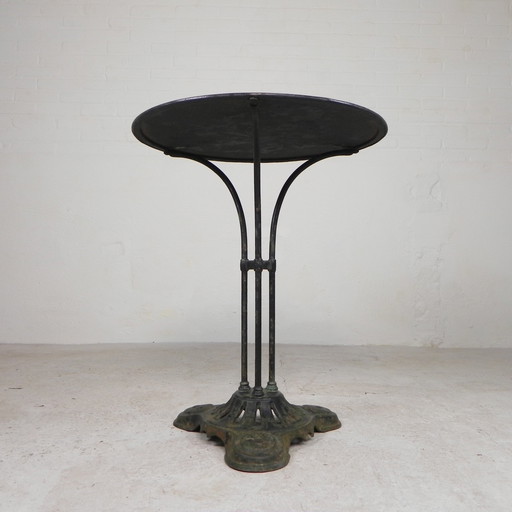 Art Deco Bistro Table, Garden Table On Cast Iron Base