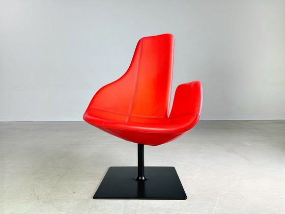 Image 1 of Original Moroso Armchair Leather Red Patricia Urquiola Swivel Ii