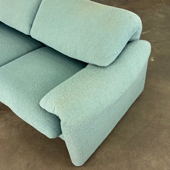 Image 1 of Turquoise Cassina Maralunga 2 Seat Sofa By Vico Magistretti 166