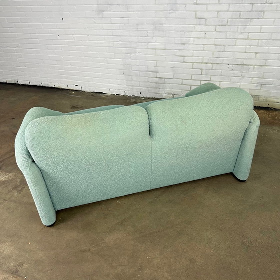 Image 1 of Turquoise Cassina Maralunga 2 Seat Sofa By Vico Magistretti 166