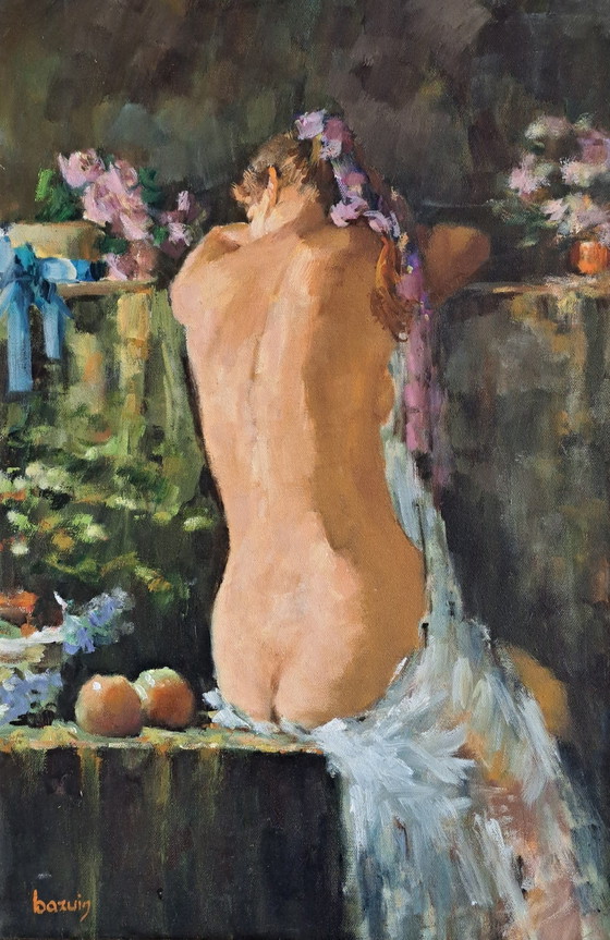 Image 1 of Jan Bazuin - Seated nude seen from back