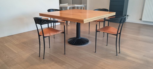 Zanotta Quadr Designed By Roberto Barbieri Dining Table Includes 4 Matching Chairs