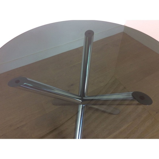 Image 1 of Vintage dining set with smoked glass tray