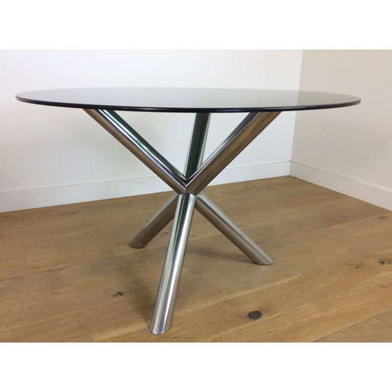 Image 1 of Vintage dining set with smoked glass tray