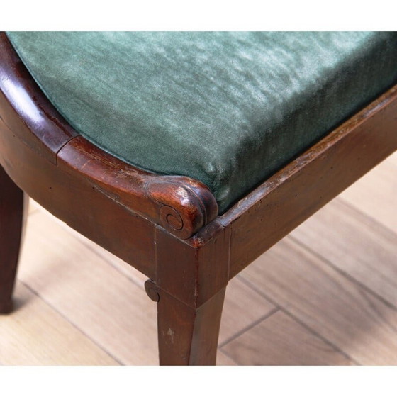 Image 1 of Vintage chair in wood and green velvet