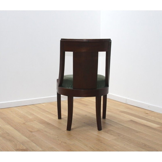 Image 1 of Vintage chair in wood and green velvet