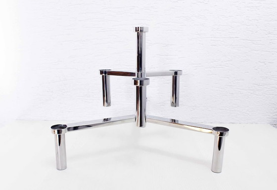 Image 1 of Large modular candlestick or candlestick in chromed metal