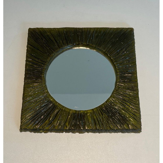 Image 1 of Vintage green resin mirror, 1970