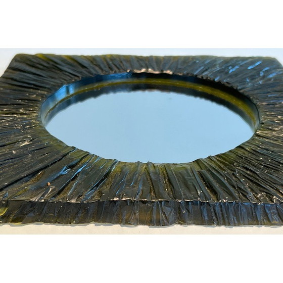 Image 1 of Vintage green resin mirror, 1970